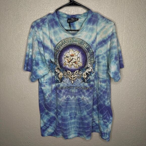 Vintage 1990 Robert Plant Led Zeppelin Tie Dye T Shirt Medium - Picture 2 of 6